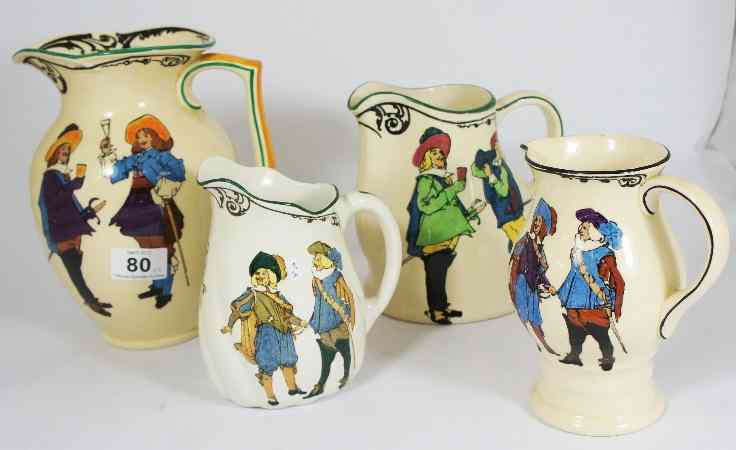 Appraisal: Royal Doulton Musketeer Seriesware Jugs Tallest cm D