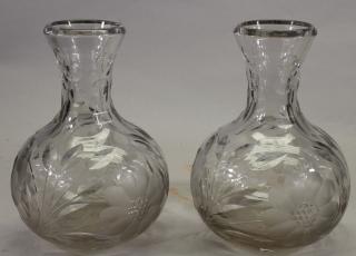 Appraisal: Pair of Cut Glass Decanters Pair of Cut Glass Decanters