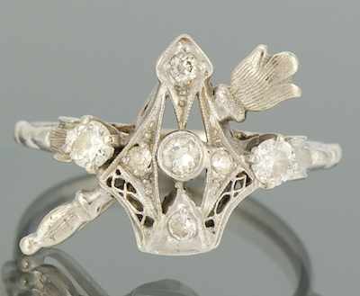 Appraisal: A Ladies' Gold and Diamond Ring k white gold ring