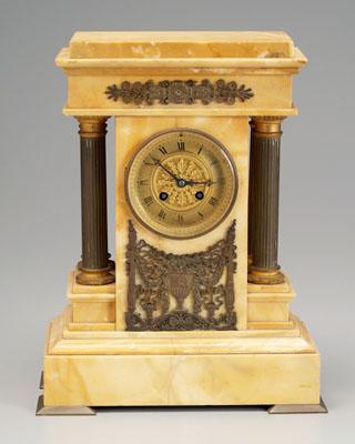 Appraisal: Dutch neoclassical marble shelf clock gilt metal face marked H