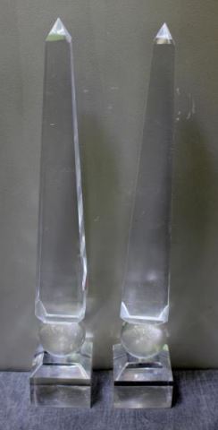 Appraisal: Pair of Midcentury Lucite Obelisks From a Lexington Ave NYC