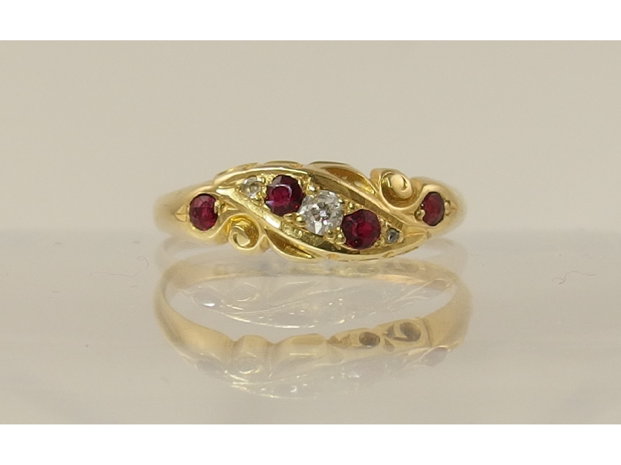 Appraisal: An Edwardian ct diamond and ruby ring