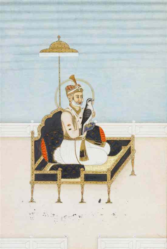 Appraisal: INDIAN MINIATURES An Indian miniature in the Mughal style gouache