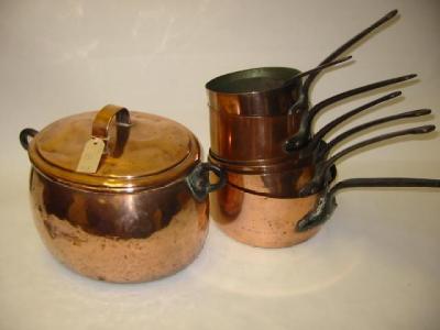 Appraisal: A COPPER STEW POT th century of bellied oval form