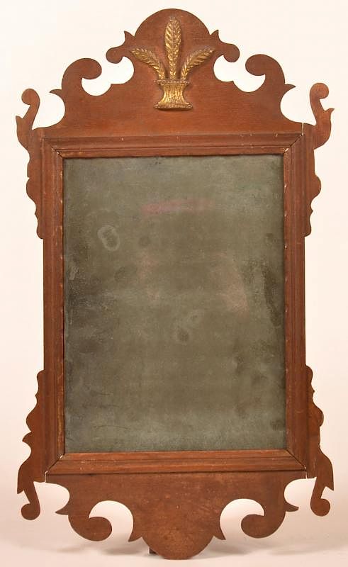 Appraisal: Chippendale Mahogany Framed Mirror American Chippendale Mahogany Framed Mirror Applied