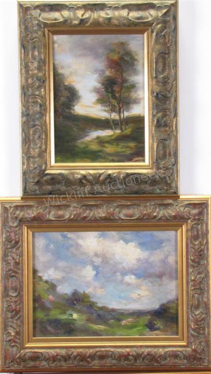 Appraisal: Two Paintings th Century O C one signed Landscapes including