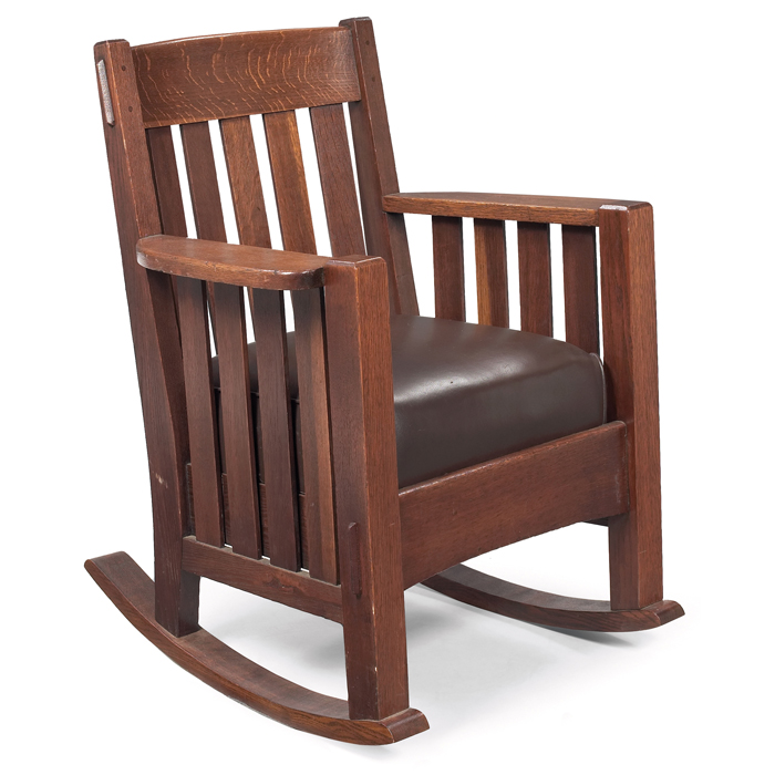 Appraisal: Harden rocker large form with thru-tenon rail at back above