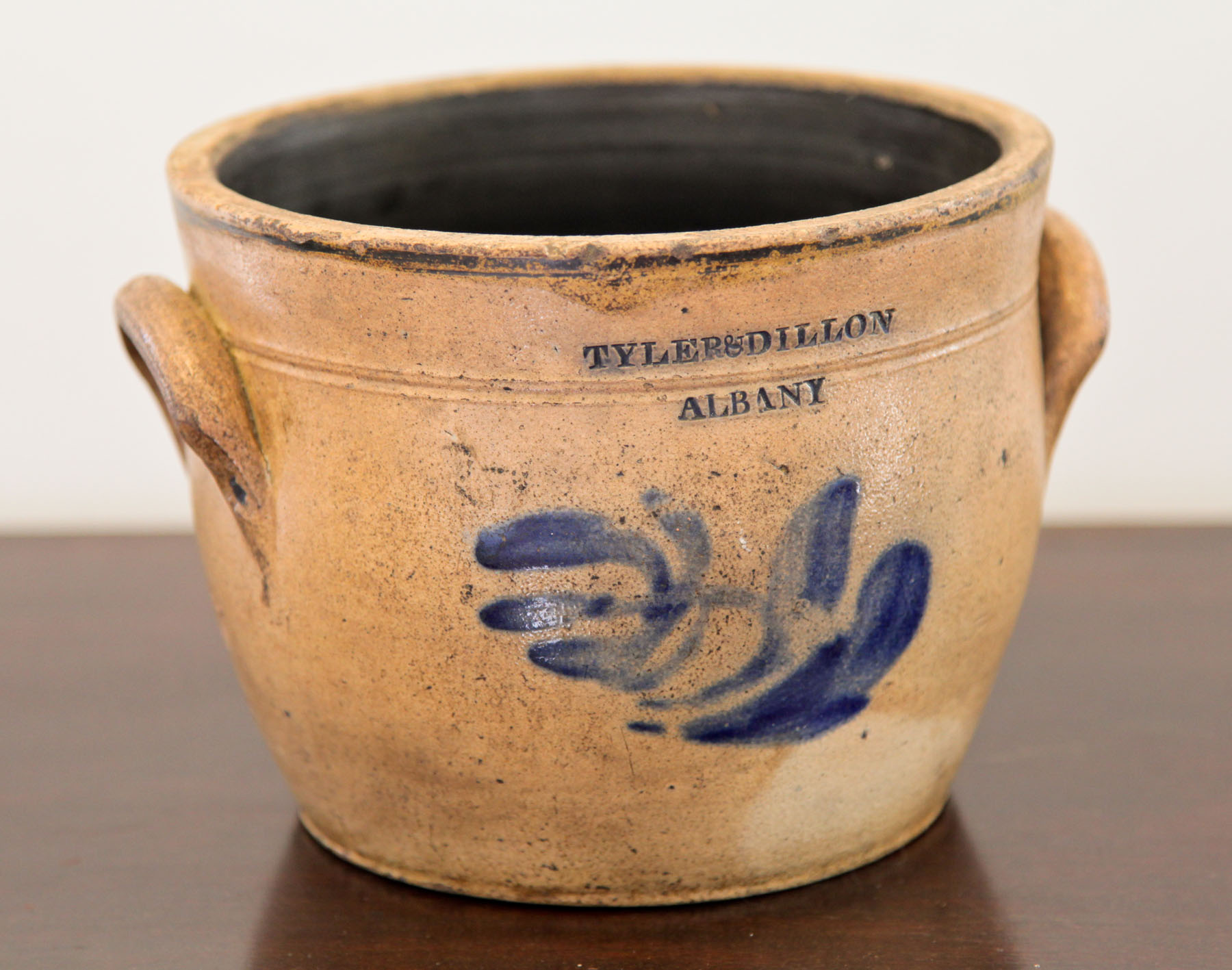 Appraisal: TYLER DILLON STONEWARE CROCK Albany New York second half th