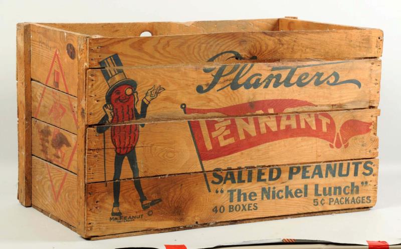 Appraisal: Large Planters Peanut Wooden Crate This planters crate held forty