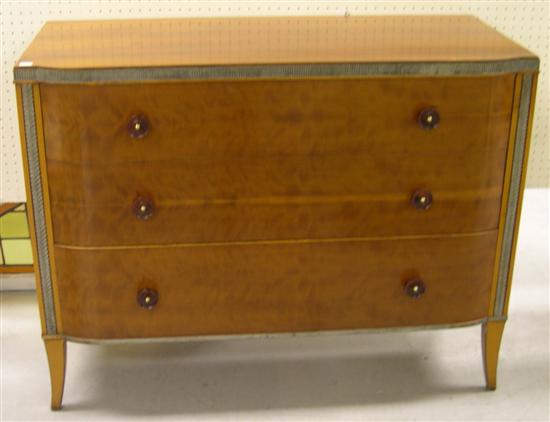 Appraisal: J Stuart Clingman branded signature on three drawer Irwin chest