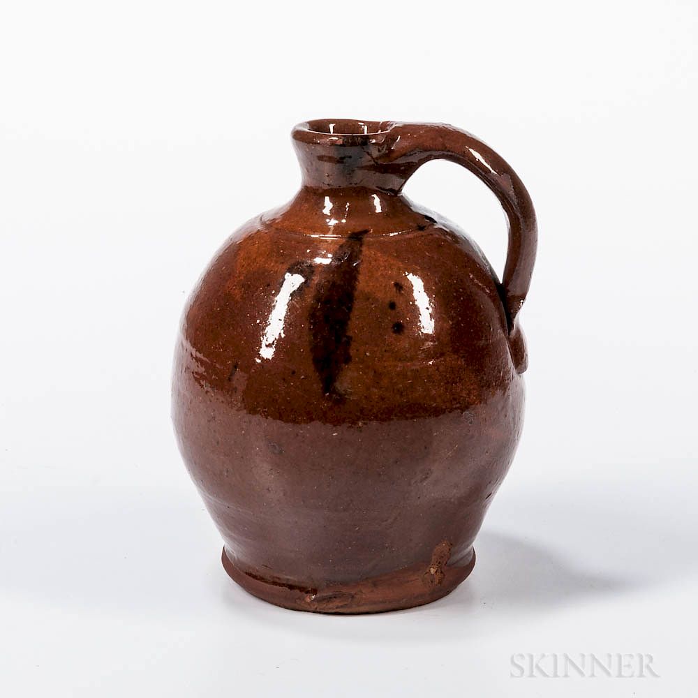 Appraisal: Small Redware Jug Small Redware Jug New England early th