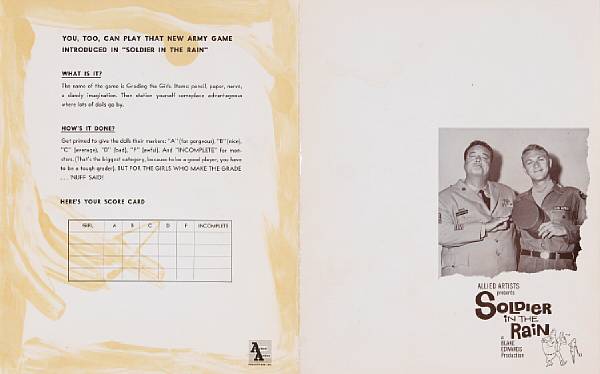 Appraisal: A film card from 'Soldier in the Rain' Excellent condition