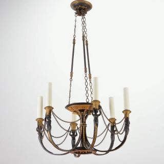 Appraisal: Regency style gilt and patinated bronze chandelier th th c