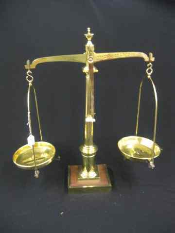 Appraisal: th Century Brass Balance Scale with Pans '' tall