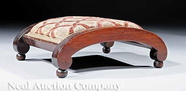 Appraisal: A Small American Classical Walnut Footstool c - antique cut