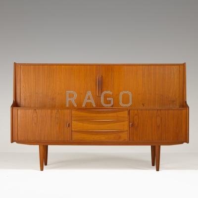 Appraisal: IB KOFOD-LARSEN FAARUP Teak credenza Denmark s Branded Faarup Mobelfabrik