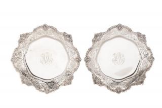 Appraisal: Pair of Sterling Monogrammed Plates Reed Barton Reed and Barton