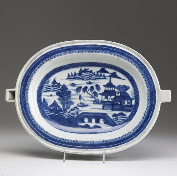 Appraisal: CHINESE EXPORT Canton design hot water dish late th C