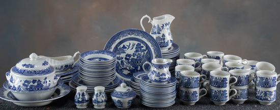 Appraisal: pieces of Blue Willow China marked Churchill England Willow includes