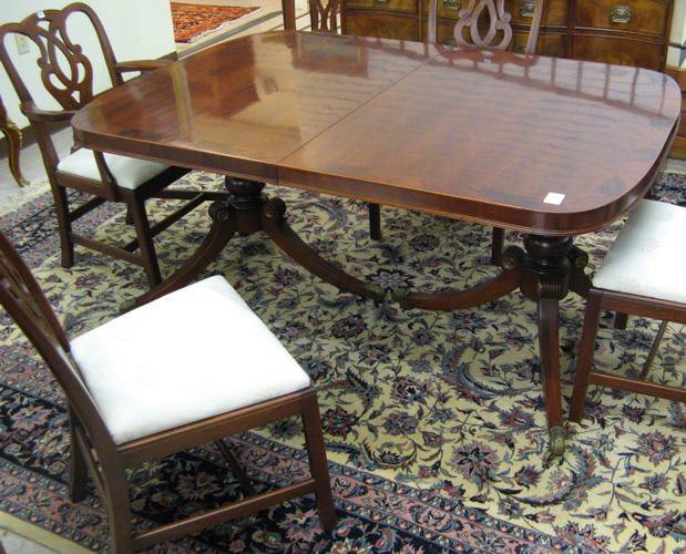 Appraisal: FEDERAL STYLE MAHOGANY DINING TABLE AND CHAIR Fancher Furniture Co