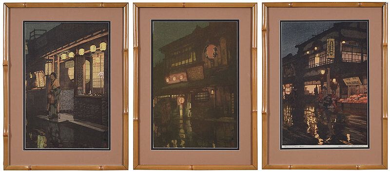 Appraisal: Hiroshi Yoshida Japanese - A Little Restaurant Kagurazaka Dori artist's