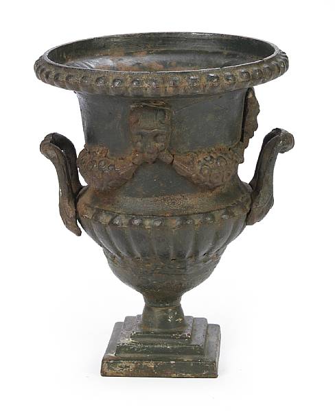 Appraisal: A Victorian cast iron campana form garden urn height in