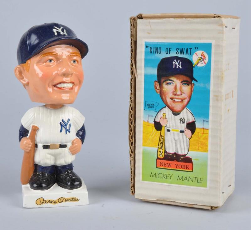 Appraisal: Japanese Composition Mickey Mantle Bobbing Head Made from to Square