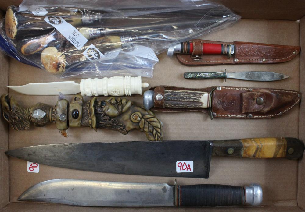 Appraisal: COLLECTION OF KNIVES including L F Co Universal blade Marbles