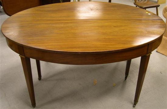 Appraisal: Georgian style Hepplewhite mahogany oval dining table with one leaf