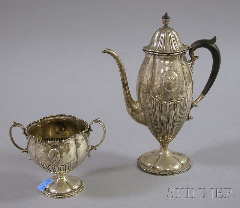 Appraisal: Goodnow Jenks Sterling Classical Revival Demitasse Pot and Matching Sugar