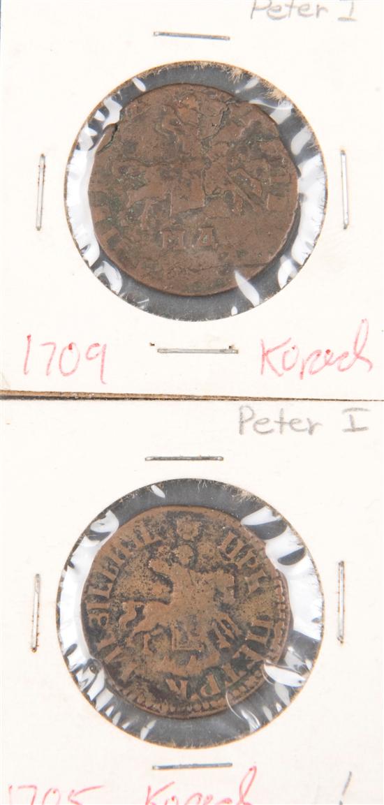 Appraisal: Russian Copper Coins Peter I Kopeck Peter I Kopeck