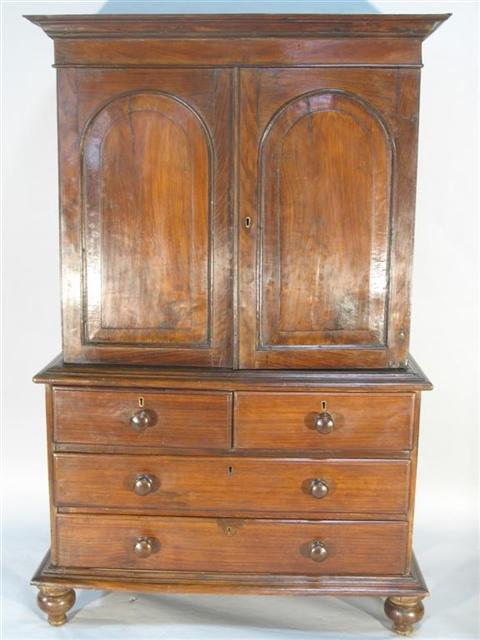 Appraisal: ANGLO-INDIAN COLONIAL STYLE HARDWOOD CABINET composed of th century elements