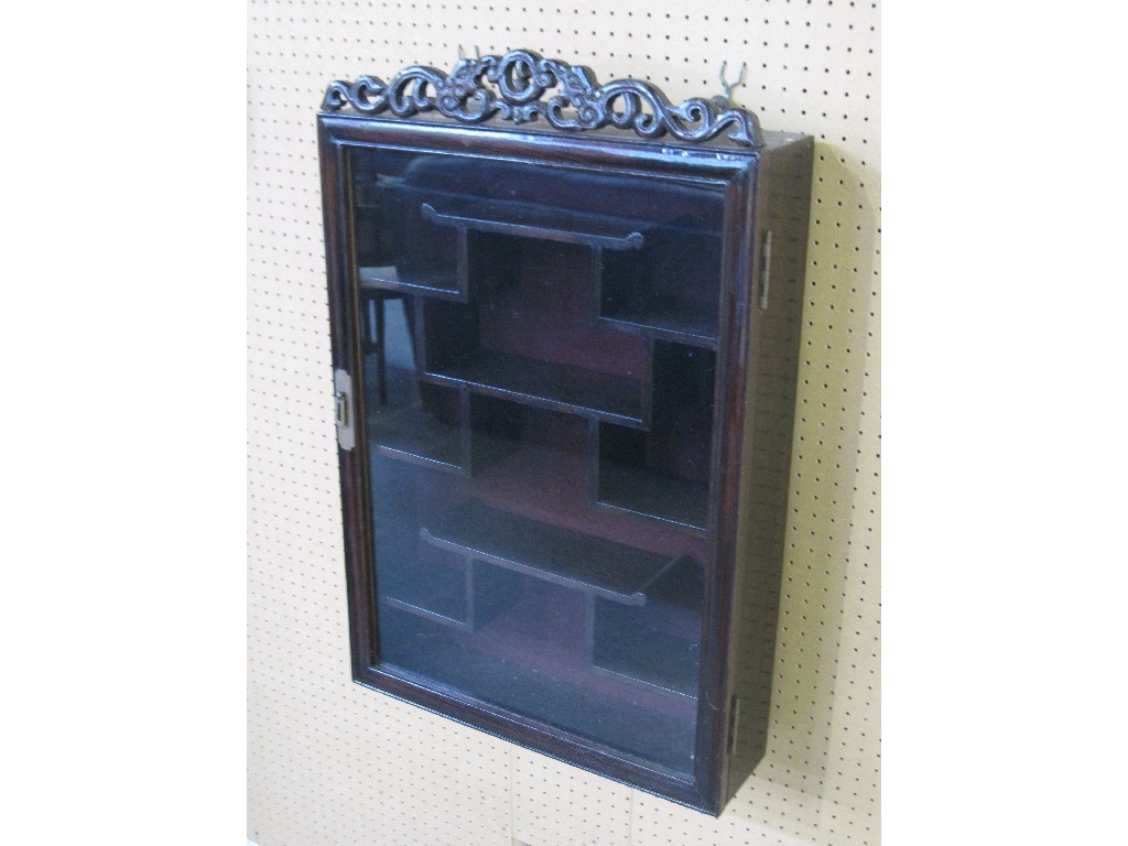 Appraisal: Oriental style glazed wall cabinet