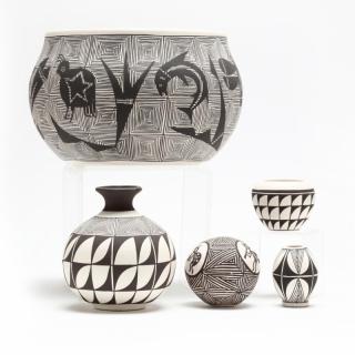 Appraisal: Five Acoma Pottery Objects late th century to include a