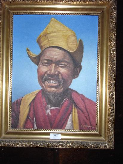 Appraisal: BISWANATH NUKERJI INDIAN - A head and should portrait of