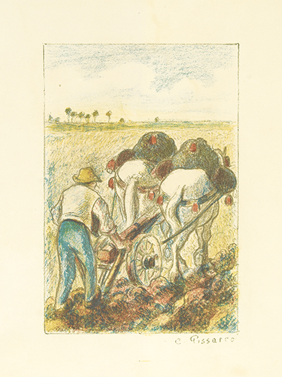 Appraisal: CAMILLE PISSARRO La Charrue Color lithograph on cream wove paper