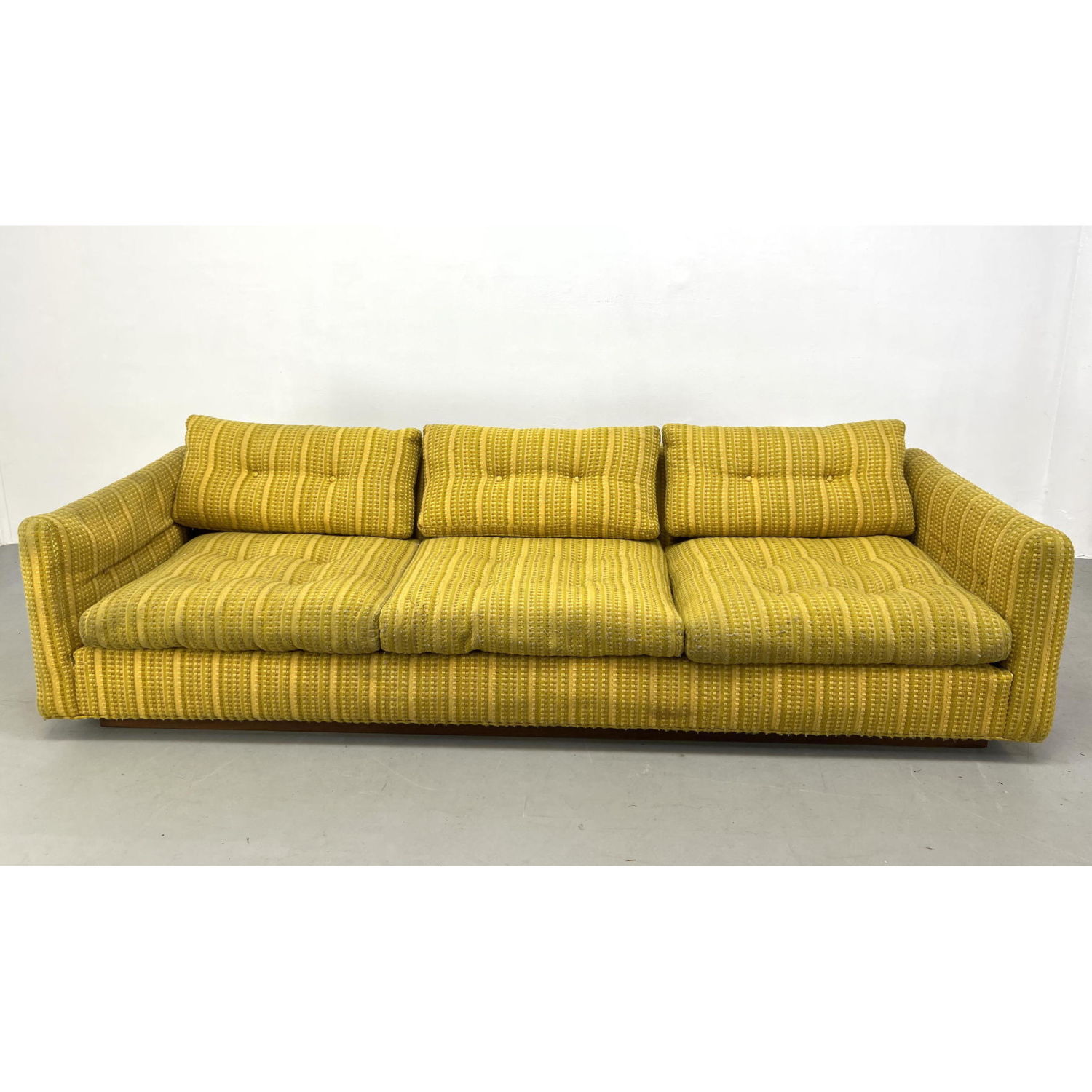 Appraisal: Milo Baughman for James Inc yellow couch sofa Dimensions H