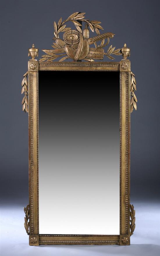 Appraisal: LOUIS XVI GILT-WOOD PIER MIRROR Late th century Carved open-work