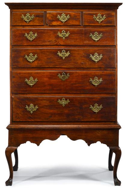 Appraisal: Queen Anne walnut chest-on-stand philadelphia pa circa