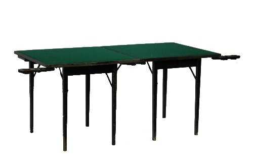 Appraisal: A pair of card tables each with green baize playing