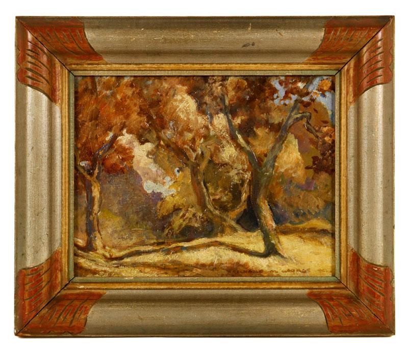 Appraisal: - American Landscape with Trees O P American landscape with