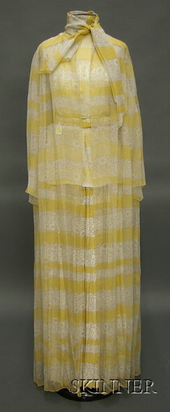 Appraisal: Vintage Andre Laug Three-piece Printed Chiffon Ensemble s comprised of