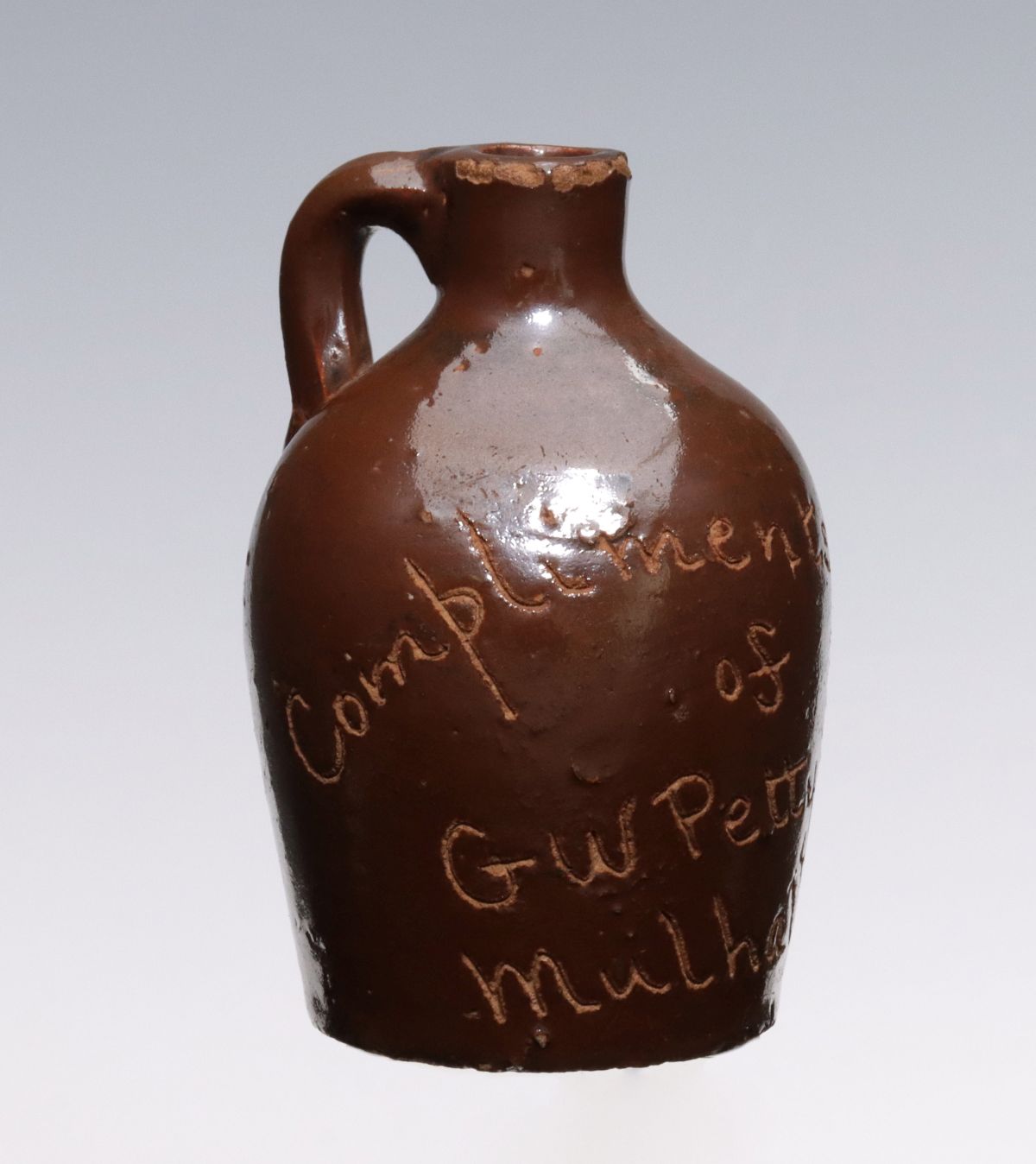 Appraisal: MULHALL OT OKLAHOMA TERRITORY STONEWARE MINI JUG