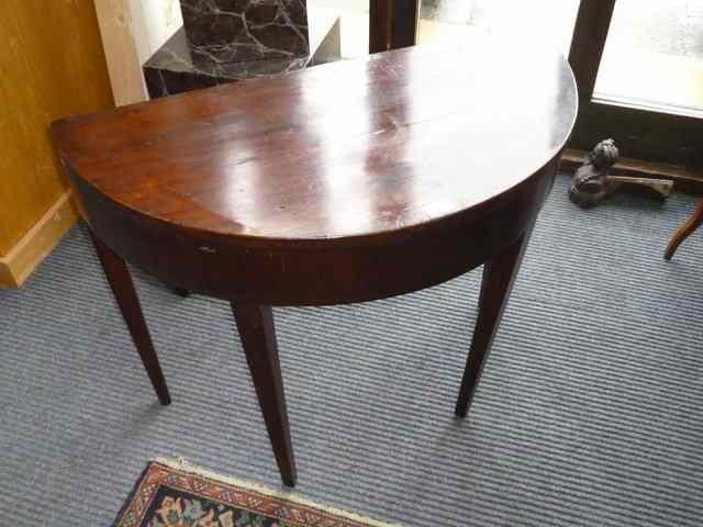 Appraisal: A TH CENTURY MAHOGANY 'D' SHAPED FOLD OVER CARD TABLE