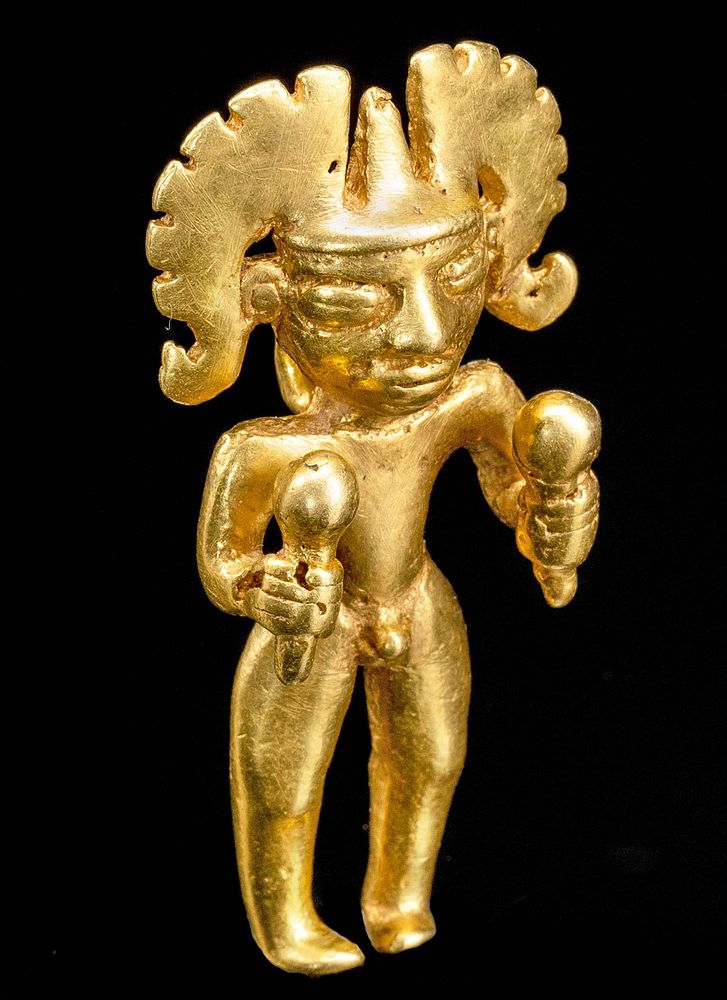 Appraisal: Colombian International Group Gold Figural Pendant Pre-Columbian Colombia International Group