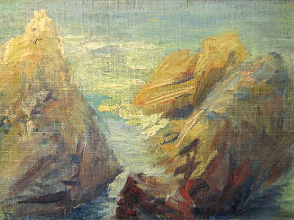 Appraisal: Stella T Elmendorf American th Century Coastal rocks signed and