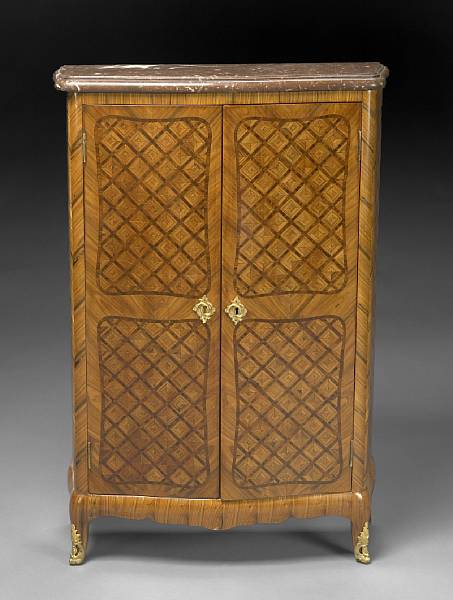 Appraisal: A Louis XV XVI transitional style side cupboard early th