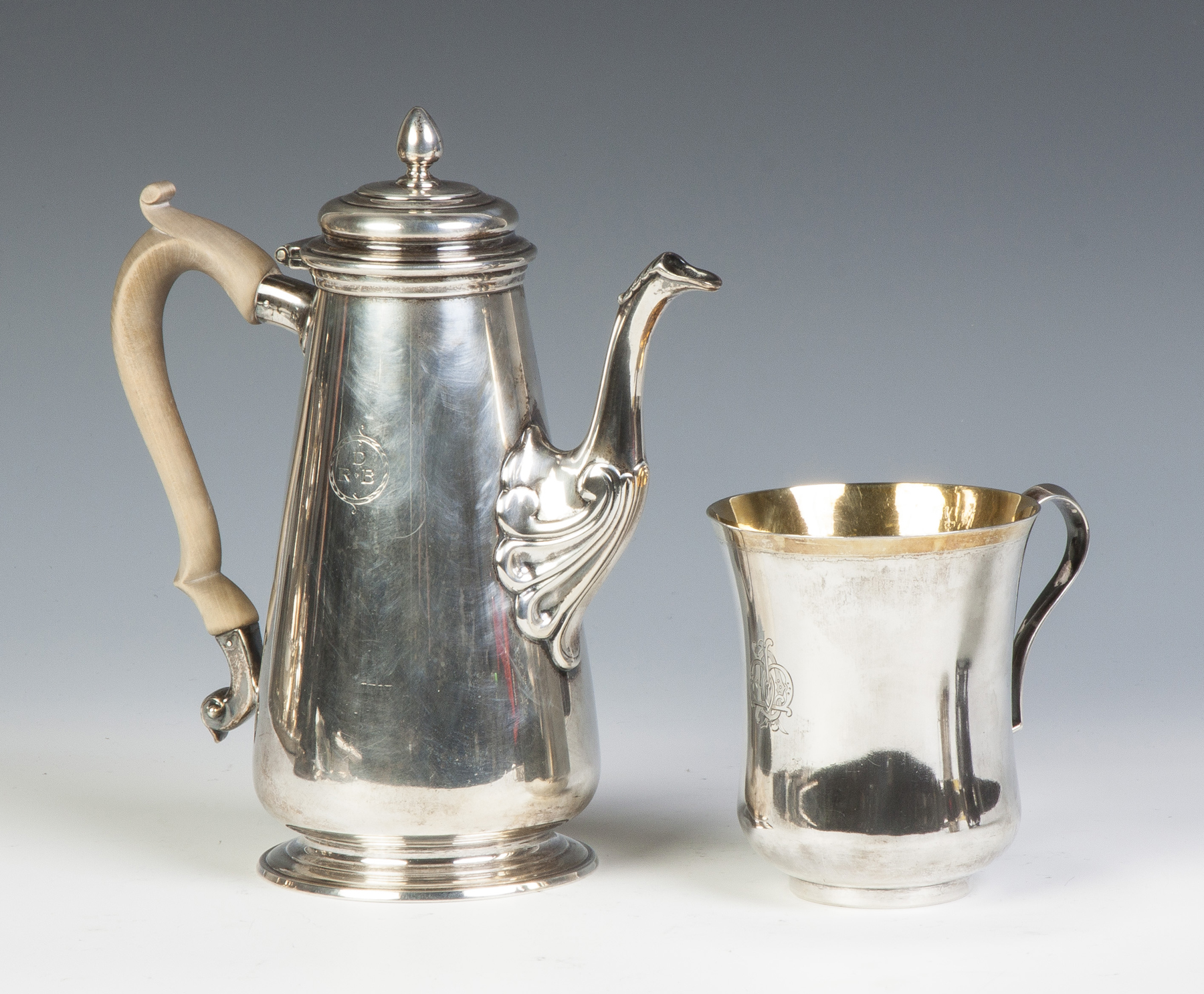 Appraisal: Ensko Sterling Silver Reproduction Teapot After Peter Archambo C Monogram