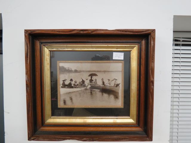 Appraisal: Victorian Photograph of Boaters image area X in fine gilt