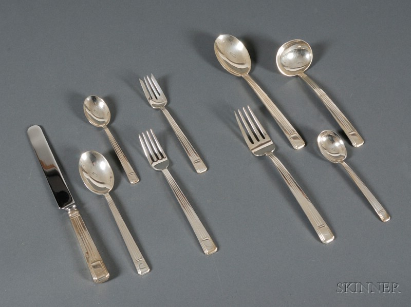 Appraisal: Tiffany Co Deco Silverware Service for Forty-eight and Three Serving